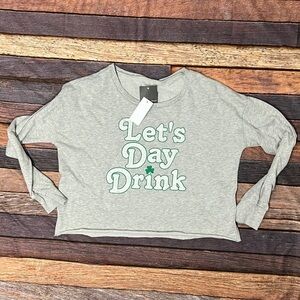 Lets Day Drink Shamrock Ireland Irish St Patricks Day Womens New Sweatshirt